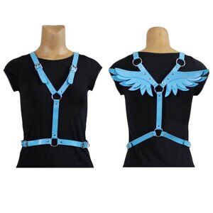 Leather Harness with Angel Wings